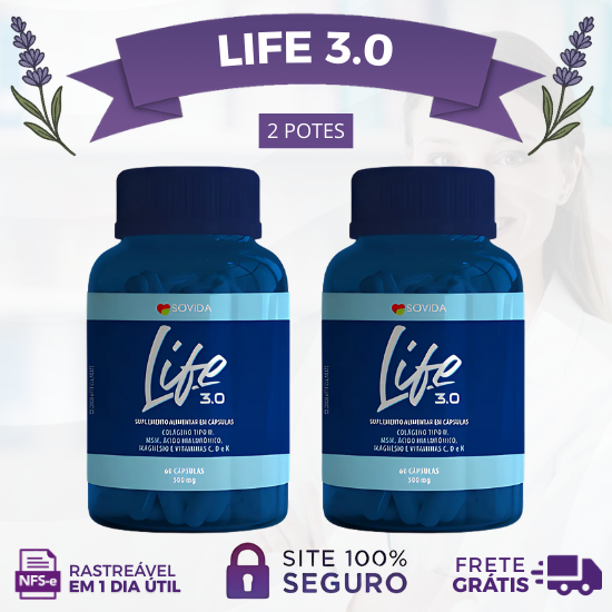 Life 3.0 60 Cápsulas  - Compre 1 Leve 2, Leve 4 ou Leve 6.