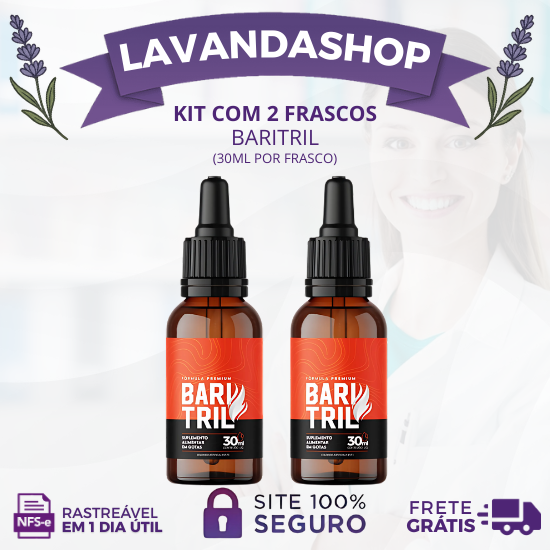 BARITRIL 30ML - PERDA DE PESO SAUDÁVEL - PROMOÇÃO OFICIAL (KITS COM 2 UNIDADES) + FRETE GRÁTIS