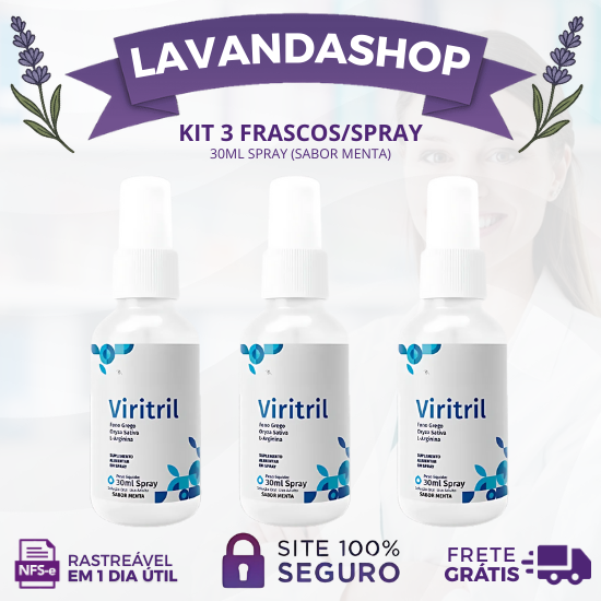 VIRITRIL SPRAY 30ML - FÓRMULA IMPRESSIONANTE - PROMOÇÃO OFICIAL (KIT COM 3 UNIDADES) + FRETE GRÁTIS
