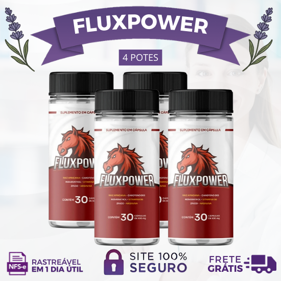 FluxPower: Combata a Disfunção Erétil e Recupere sua Performance - 30 Cápsulas por Pote