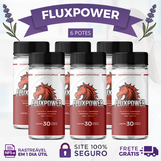 FluxPower: Combata a Disfunção Erétil e Recupere sua Performance - 30 Cápsulas por Pote