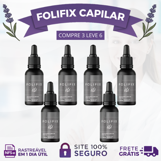 FOLIFIX 30ML (NUTRIÇÃO COMPLETA PARA CABELOS FORTES E SAUDÁVEIS) PROMOÇÃO OFICIAL: KIT COM 2 UNIDADES - 50% OFF!