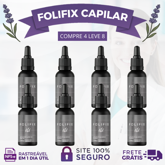FOLIFIX 30ML (NUTRIÇÃO COMPLETA PARA CABELOS FORTES E SAUDÁVEIS) PROMOÇÃO OFICIAL: KIT COM 2 UNIDADES - 50% OFF!