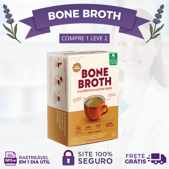 BONE BROTH - O AUTÊNTICO CALDO DE OSSOS EM SACHÊS - PROMOÇÃO OFICIAL COMPRE 1 LEVE 2 CAIXAS